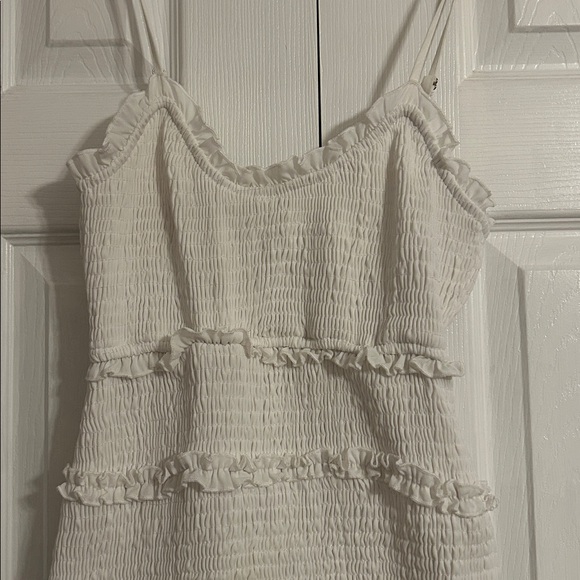 White Ruffled Mini Dress - Picture 2 of 7